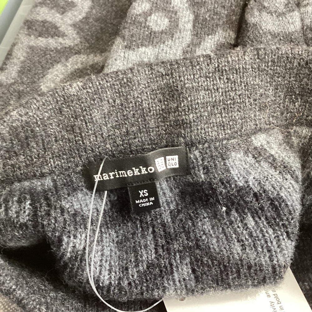 *** marimekko UNIQLO Grey Knit Wool Skirt *** NWT *** XS - Picture 6 of 6
